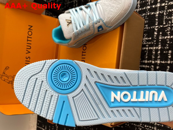 LV Ttrainer Sneaker in Blue Monogram Embossed Nubuck Calf Leather 1ACRYD Replica