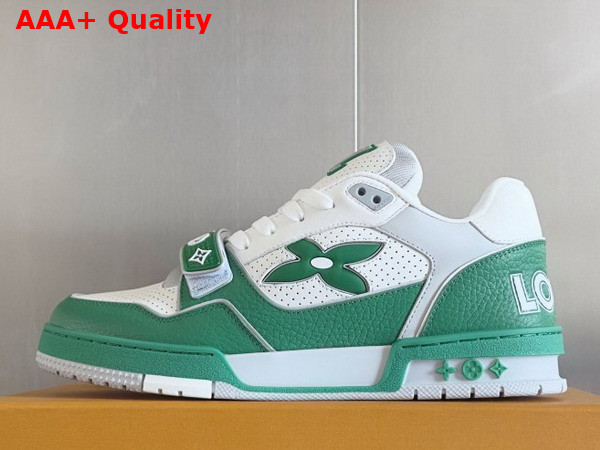 LV Ttrainer Sneaker in Green Perforated Calf Leather 1AHTCV Replica