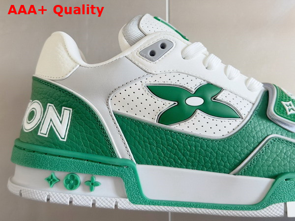 LV Ttrainer Sneaker in Green Perforated Calf Leather 1AHTCV Replica