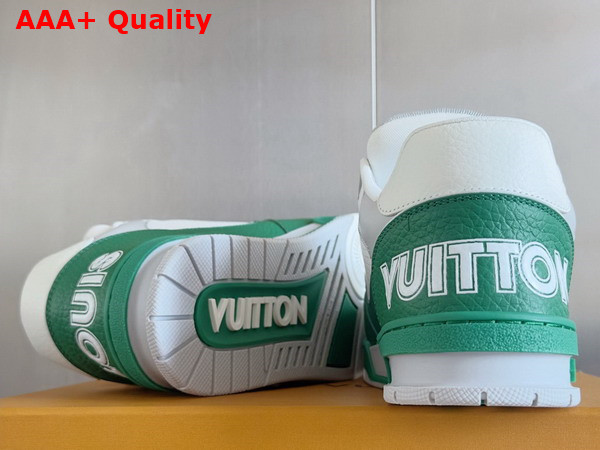 LV Ttrainer Sneaker in Green Perforated Calf Leather 1AHTCV Replica