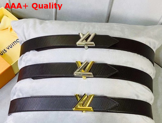 LV Twist 30mm Belt Black Epi Calf Leather Strap with Calf Leather Lining M9360U Replica