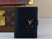 LV Vertical Compact Wallet in Black Taurillon Leather M81561 Replica