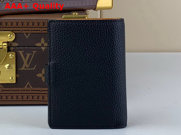LV Vertical Compact Wallet in Black Taurillon Leather M81561 Replica