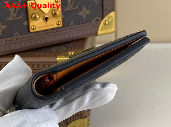 LV Vertical Compact Wallet in Black Taurillon Leather M81561 Replica