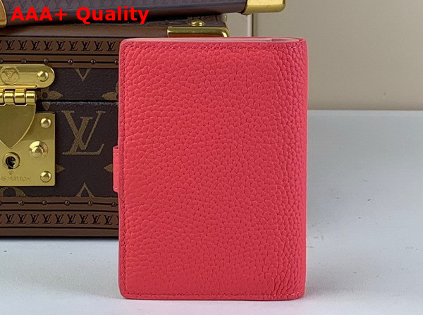 LV Vertical Compact Wallet in Dragon Fruit Pink Taurillon Leather M82461 Replica