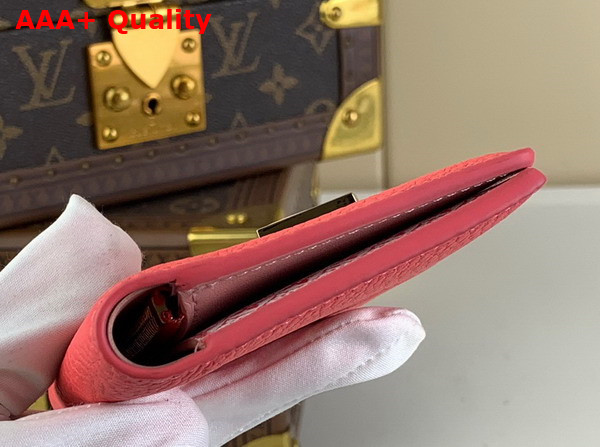 LV Vertical Compact Wallet in Dragon Fruit Pink Taurillon Leather M82461 Replica