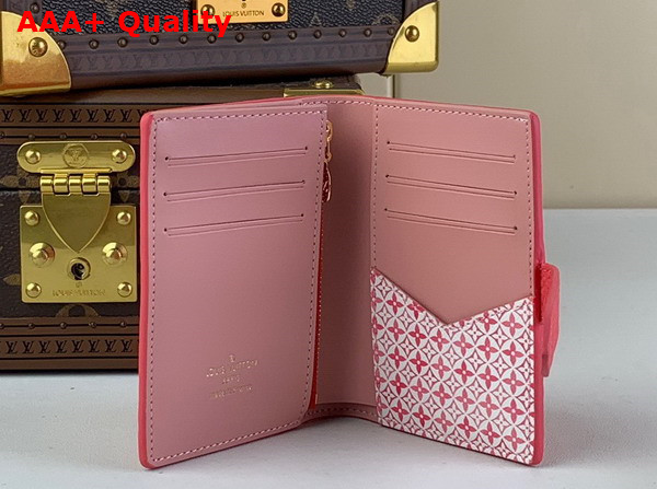 LV Vertical Compact Wallet in Dragon Fruit Pink Taurillon Leather M82461 Replica