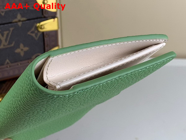 LV Vertical Wallet Capucines in Green Taurillon Leather Replica