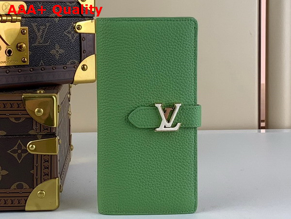 LV Vertical Wallet Capucines in Green Taurillon Leather Replica