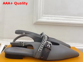 LV Vibe Slingback Flat Ballerina in Gray Lambskin 1AHNBJ Replica