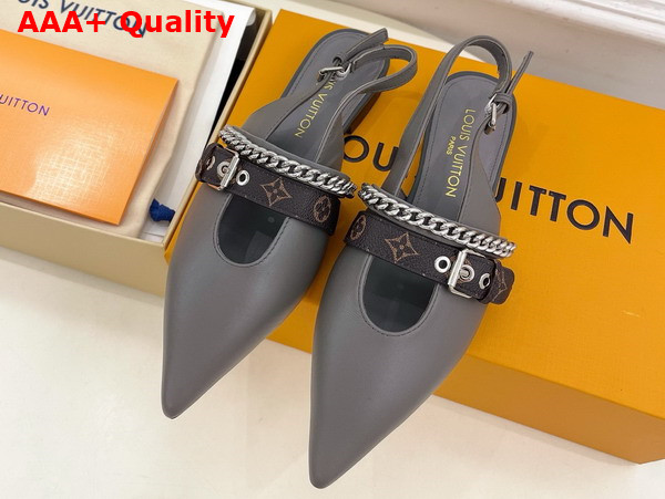LV Vibe Slingback Flat Ballerina in Gray Lambskin 1AHNBJ Replica