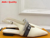 LV Vibe Slingback Flat Ballerina in Vanilla Lambskin 1AHNAN Replica