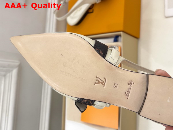 LV Vibe Slingback Flat Ballerina in Vanilla Lambskin 1AHNAN Replica