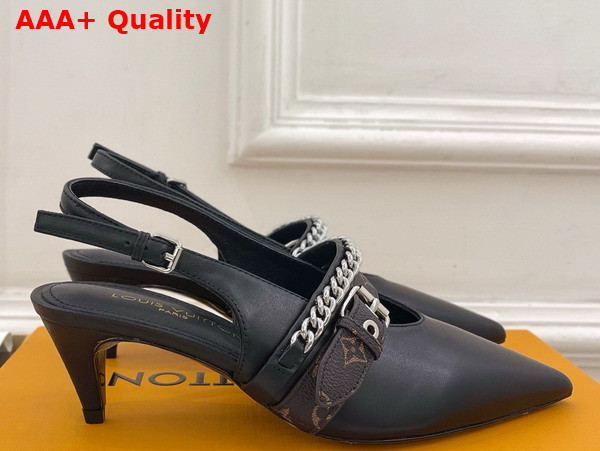 LV Vibe Slingback Pump in Black Lambskin 1AHKZJ Replica