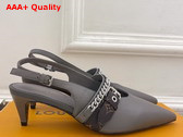 LV Vibe Slingback Pump in Gray Lambskin 1AHL15 Replica
