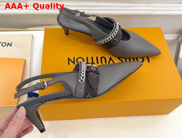 LV Vibe Slingback Pump in Gray Lambskin 1AHL15 Replica