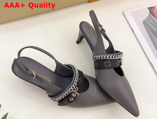 LV Vibe Slingback Pump in Gray Lambskin 1AHL15 Replica