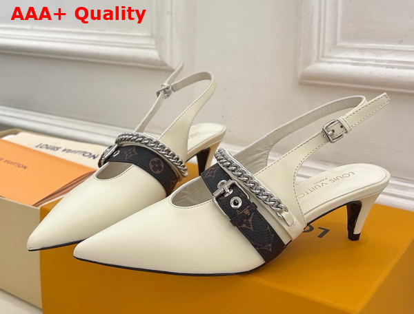 LV Vibe Slingback Pump in Vanilla Lambskin Replica