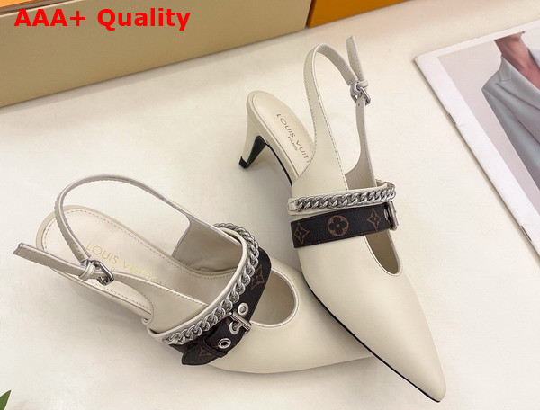 LV Vibe Slingback Pump in Vanilla Lambskin Replica
