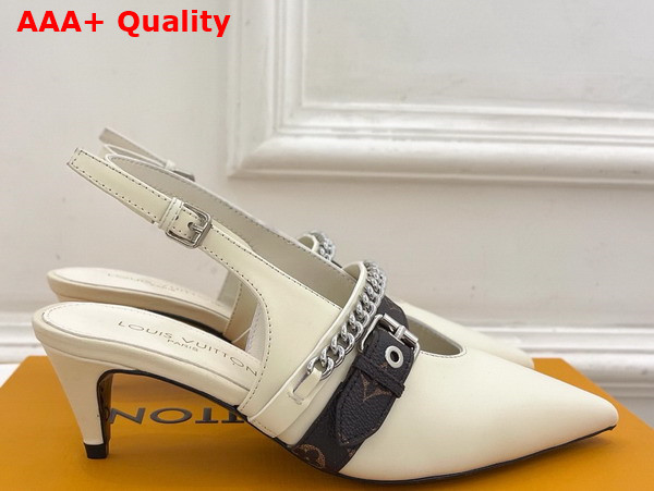 LV Vibe Slingback Pump in Vanilla Lambskin Replica