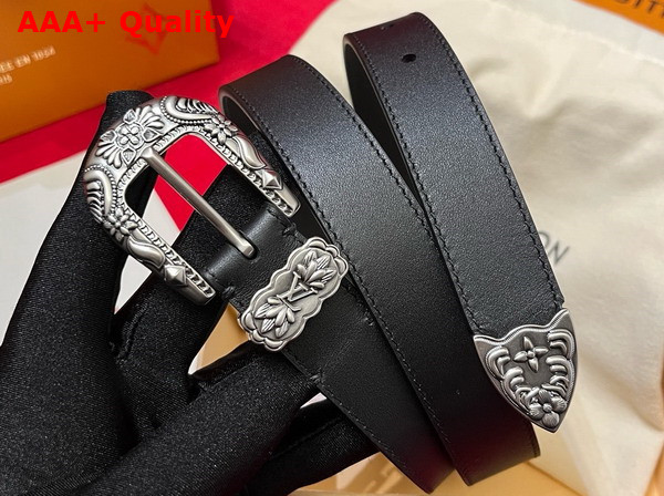 LV Western 25mm Belts in Black Leather M8653U Replica