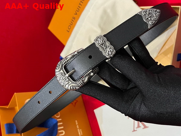 LV Western 25mm Belts in Black Leather M8653U Replica