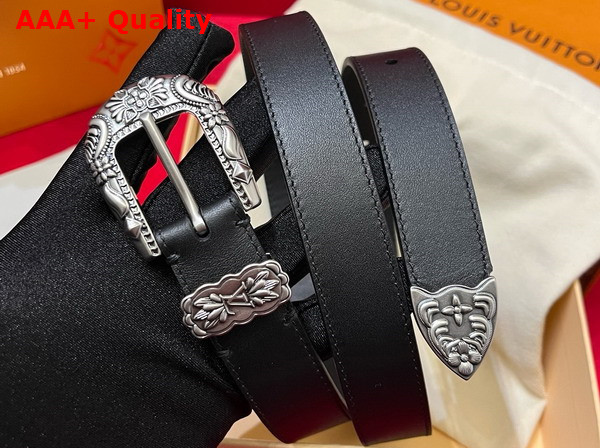 LV Western 25mm Belts in Black Leather M8653U Replica