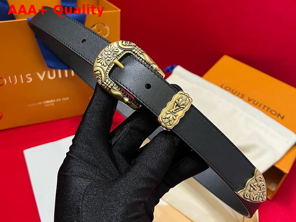 LV Western 25mm Belts in Black Leather M8653U Replica