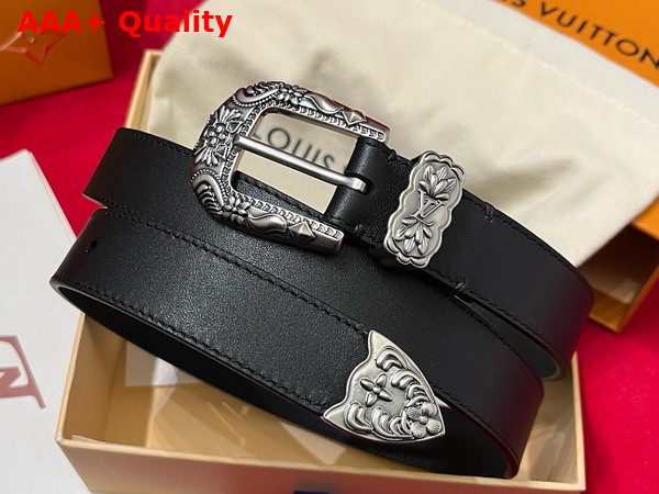LV Western 25mm Belts in Black Leather M8653U Replica