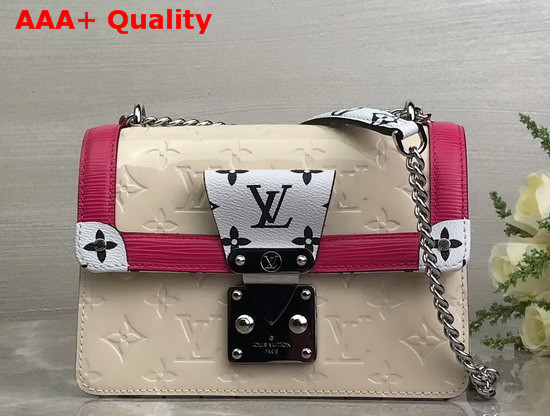 LV Wynwood Cream Embossed Monogram Vernis Patent Cowhide M90442 Replica