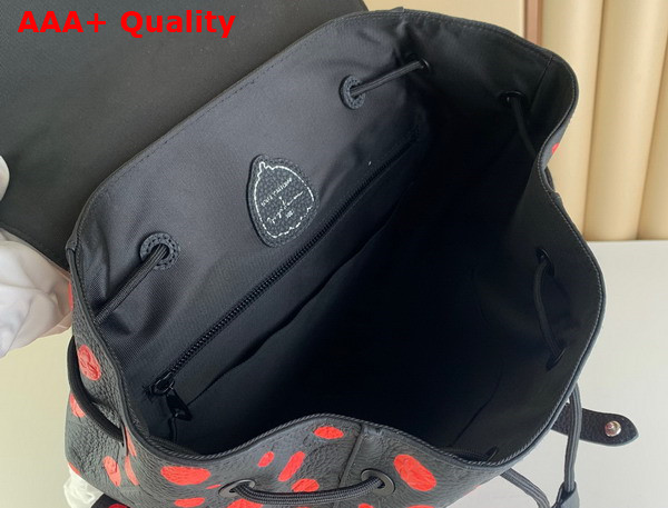 LV X YK Christopher Backpack Black and Red Taurillon Monogram Cowhide with Infinity Dots Print M21978 Replica