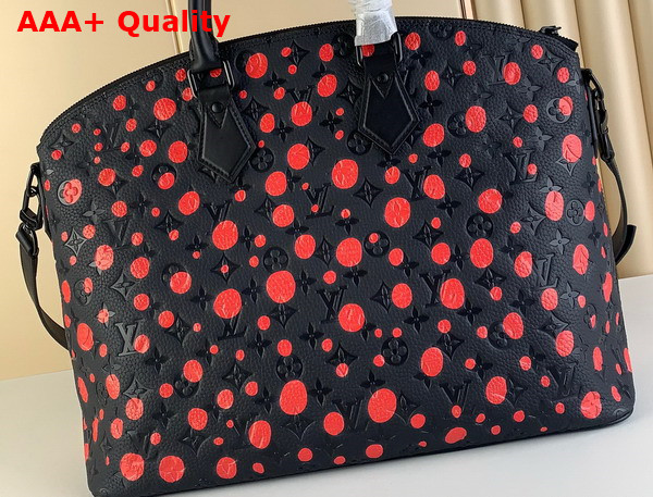 LV X YK Lock It Taurillon Monogram Cowhide with Infinity Dots Print Black and Red M21676 Replica