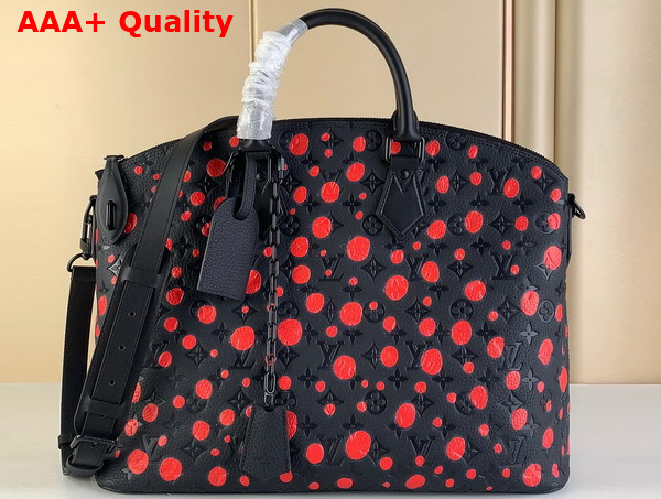 LV X YK Lock It Taurillon Monogram Cowhide with Infinity Dots Print Black and Red M21676 Replica