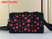 LV X YK Soft Trunk Wearable Wallet Taurillon Monogram Cowhide with Infinity Dots Print Black and Red M81905 Replica