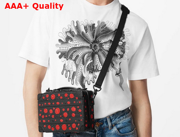 LV X YK Soft Trunk Wearable Wallet Taurillon Monogram Cowhide with Infinity Dots Print Black and Red M81905 Replica