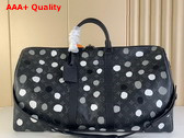 LV X YK keepall 50 Black and Silver Monogram Eclipse Coated Canvas with 3D Painted Dots Print Replica
