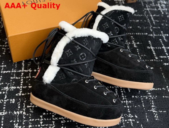 LV Yeti Boot in Black Suede Calf Leather Replica