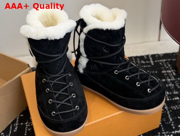 LV Yeti Boot in Black Suede Calf Leather Replica