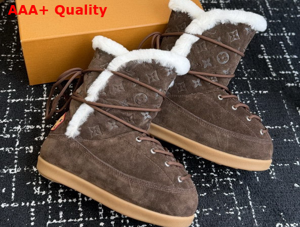 LV Yeti Boot in Brown Suede Calf Leather 1AIZNT Replica