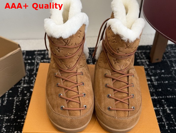 LV Yeti Boot in Cognac Suede Calf Leather Replica