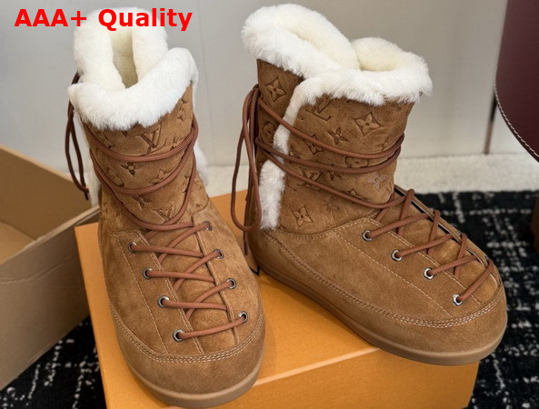 LV Yeti Boot in Cognac Suede Calf Leather Replica
