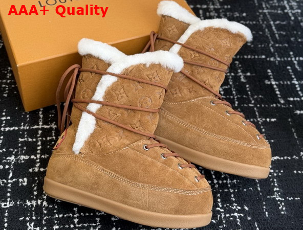 LV Yeti Boot in Cognac Suede Calf Leather Replica