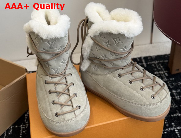 LV Yeti Boot in Gray Suede Calf Leather Replica