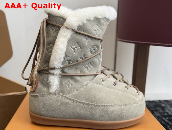 LV Yeti Boot in Gray Suede Calf Leather Replica
