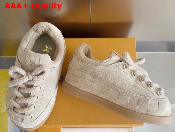 LV Yeti Lace Up Shoe in Beige Suede Calf Leather 1AIJDZ Replica