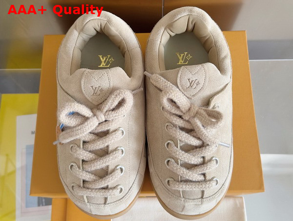 LV Yeti Lace Up Shoe in Beige Suede Calf Leather 1AIJDZ Replica