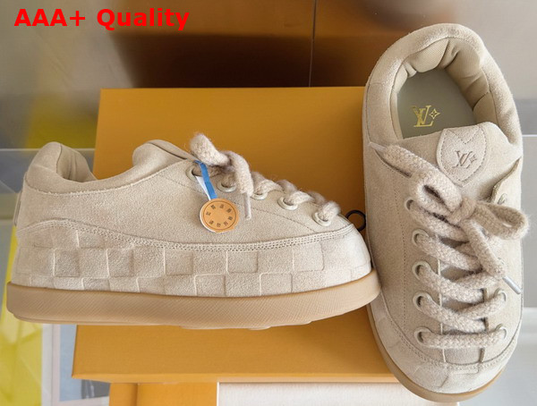 LV Yeti Lace Up Shoe in Beige Suede Calf Leather 1AIJDZ Replica