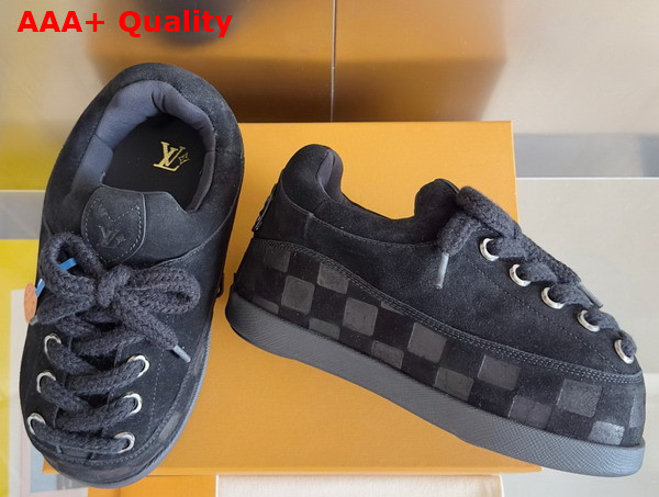 LV Yeti Lace Up Shoe in Black Suede Calf Leather Replica