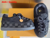 LV Yeti Lace Up Shoe in Black Suede Calf Leather Replica
