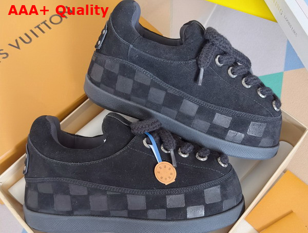 LV Yeti Lace Up Shoe in Black Suede Calf Leather Replica